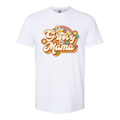 Retro Groovy Mama Family Birthday 60s 70s Hippie Costume Softstyle CVC T-Shirt