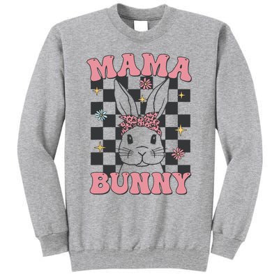 Retro Groovy Mama Bunny Matching Family Easter Mom Mother Tall Sweatshirt