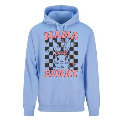 Retro Groovy Mama Bunny Matching Family Easter Mom Mother Unisex Surf Hoodie