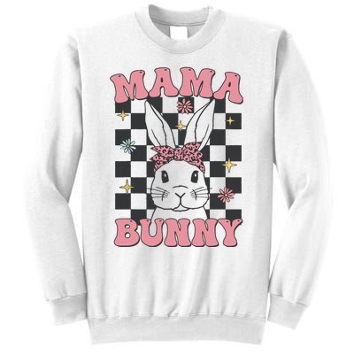 Retro Groovy Mama Bunny Matching Family Easter Mom Mother Sweatshirt