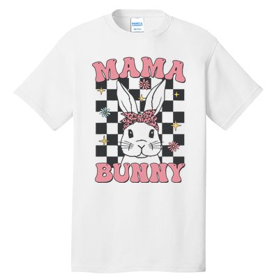 Retro Groovy Mama Bunny Matching Family Easter Mom Mother Tall T-Shirt