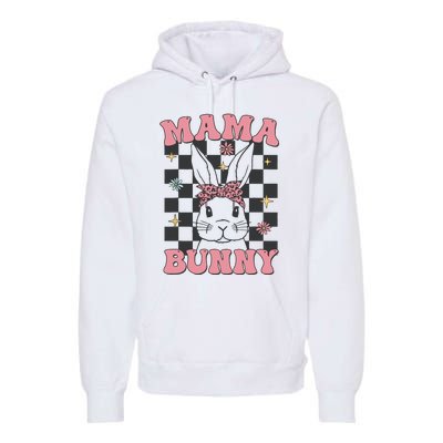 Retro Groovy Mama Bunny Matching Family Easter Mom Mother Premium Hoodie