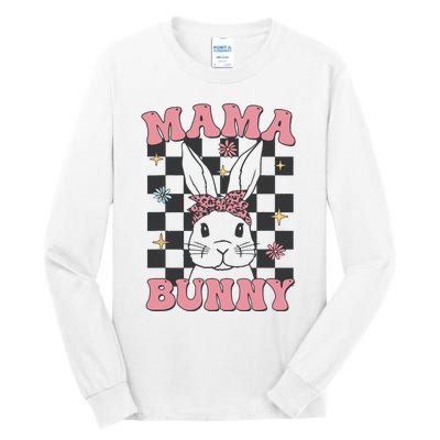 Retro Groovy Mama Bunny Matching Family Easter Mom Mother Tall Long Sleeve T-Shirt