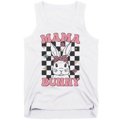 Retro Groovy Mama Bunny Matching Family Easter Mom Mother Tank Top