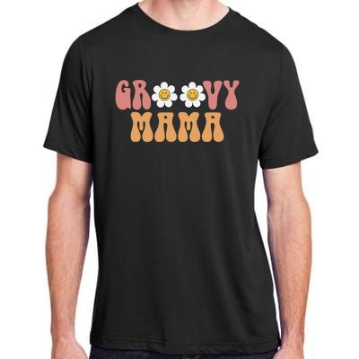 Retro Groovy Mama 70s Aesthetic 1970's Mother's Day Adult ChromaSoft Performance T-Shirt