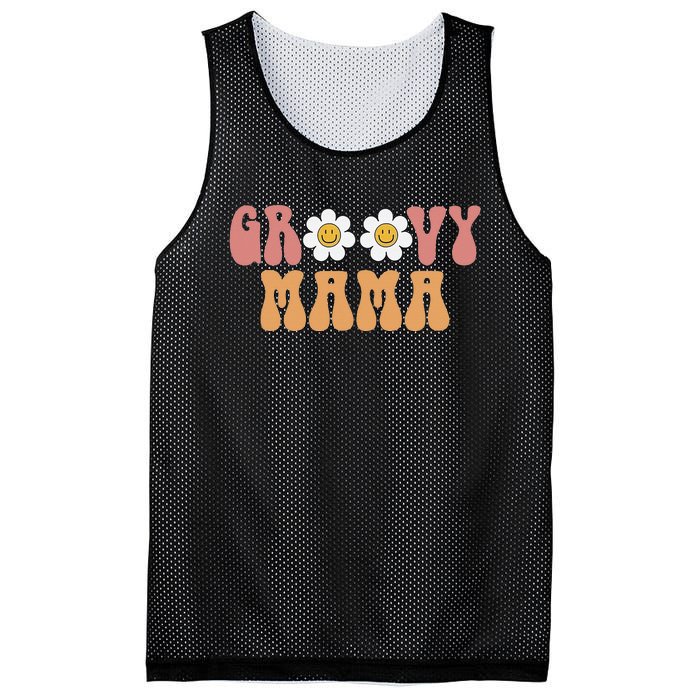 Retro Groovy Mama 70s Aesthetic 1970's Mother's Day Mesh Reversible Basketball Jersey Tank