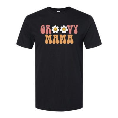 Retro Groovy Mama 70s Aesthetic 1970's Mother's Day Softstyle CVC T-Shirt