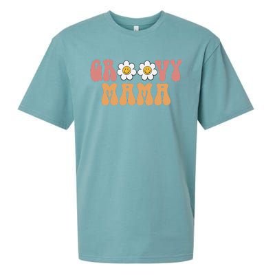 Retro Groovy Mama 70s Aesthetic 1970's Mother's Day Sueded Cloud Jersey T-Shirt