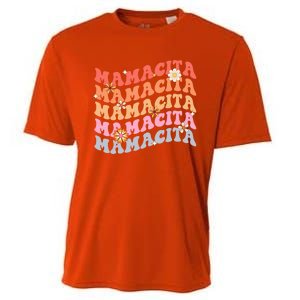 Retro Groovy Mamacita Cinco De Mayo Mexican Mom Fiesta Cool Gift Cooling Performance Crew T-Shirt