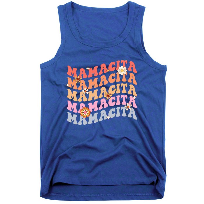 Retro Groovy Mamacita Cinco De Mayo Mexican Mom Fiesta Cool Gift Tank Top