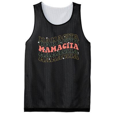 Retro Groovy Mamacita Mexican Mom Mothers Day Cinco De Mayo Mesh Reversible Basketball Jersey Tank