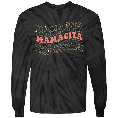 Retro Groovy Mamacita Mexican Mom Mothers Day Cinco De Mayo Tie-Dye Long Sleeve Shirt