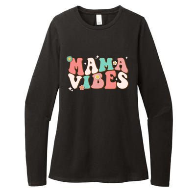 Retro Groovy Mama Vibes Mothers Day Hippie Mommy Trendy Cute Gift Womens CVC Long Sleeve Shirt