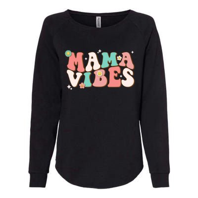 Retro Groovy Mama Vibes Mothers Day Hippie Mommy Trendy Cute Gift Womens California Wash Sweatshirt