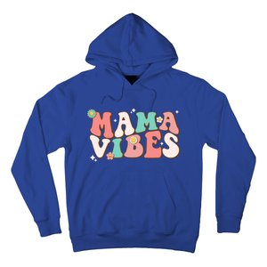 Retro Groovy Mama Vibes Mothers Day Hippie Mommy Trendy Cute Gift Hoodie