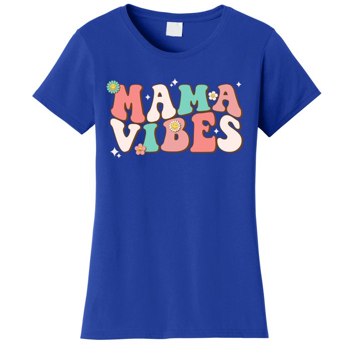 Retro Groovy Mama Vibes Mothers Day Hippie Mommy Trendy Cute Gift Women's T-Shirt