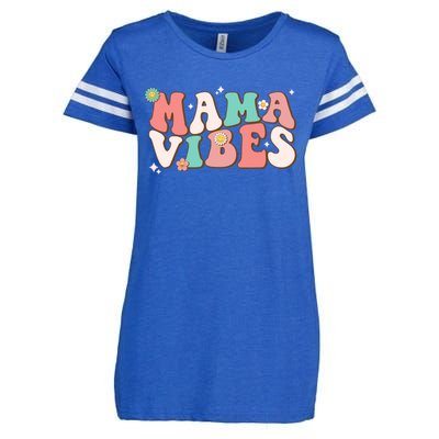 Retro Groovy Mama Vibes Mothers Day Hippie Mommy Trendy Cute Gift Enza Ladies Jersey Football T-Shirt