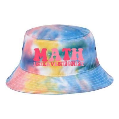 Retro Groovy Math Interventionist Teacher Math Intervention Tie Dye Newport Bucket Hat