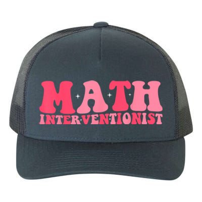 Retro Groovy Math Interventionist Teacher Math Intervention Yupoong Adult 5-Panel Trucker Hat