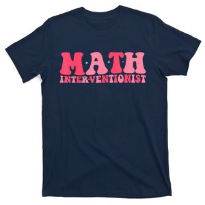 Retro Groovy Math Interventionist Teacher Math Intervention T-Shirt