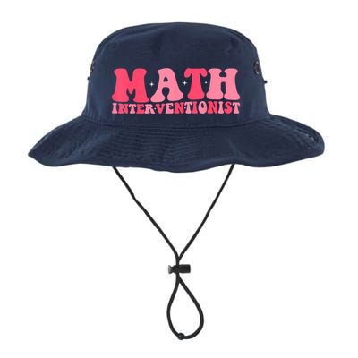 Retro Groovy Math Interventionist Teacher Math Intervention Legacy Cool Fit Booney Bucket Hat