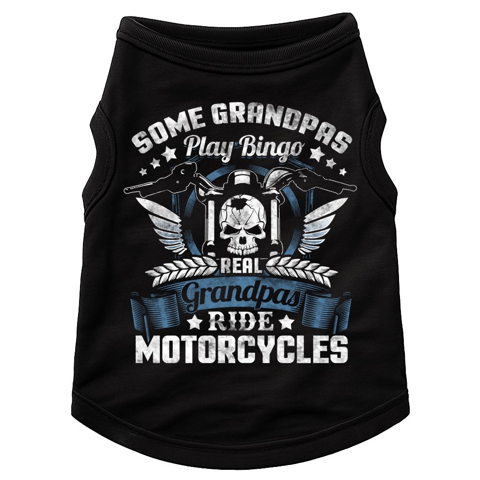 Real Grandpa Motorcycle Biker Gift Doggie Tank