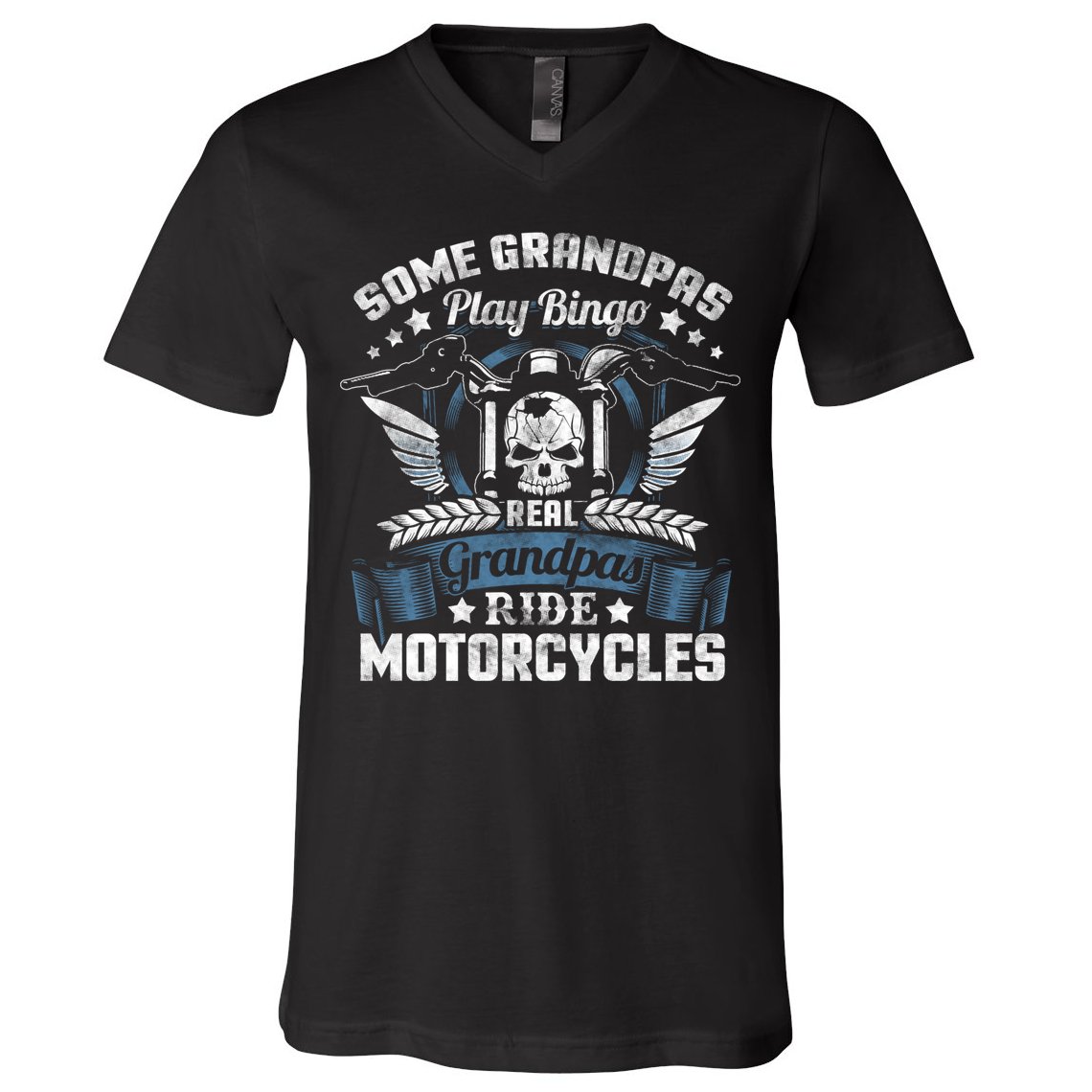 Real Grandpa Motorcycle Biker Gift V-Neck T-Shirt