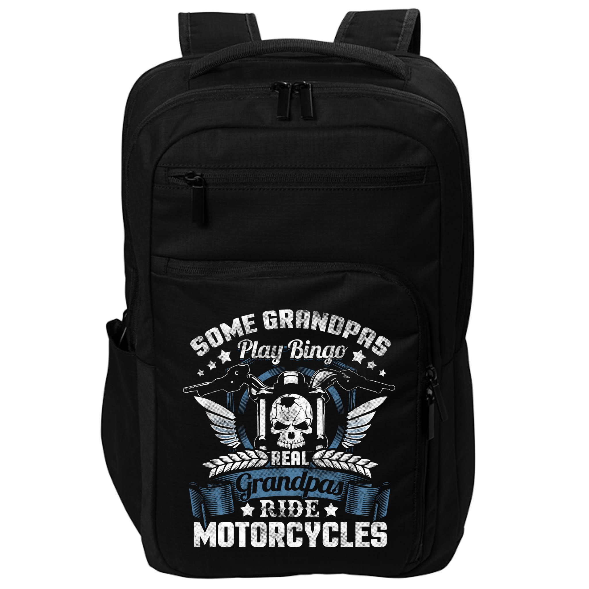 Real Grandpa Motorcycle Biker Gift Impact Tech Backpack