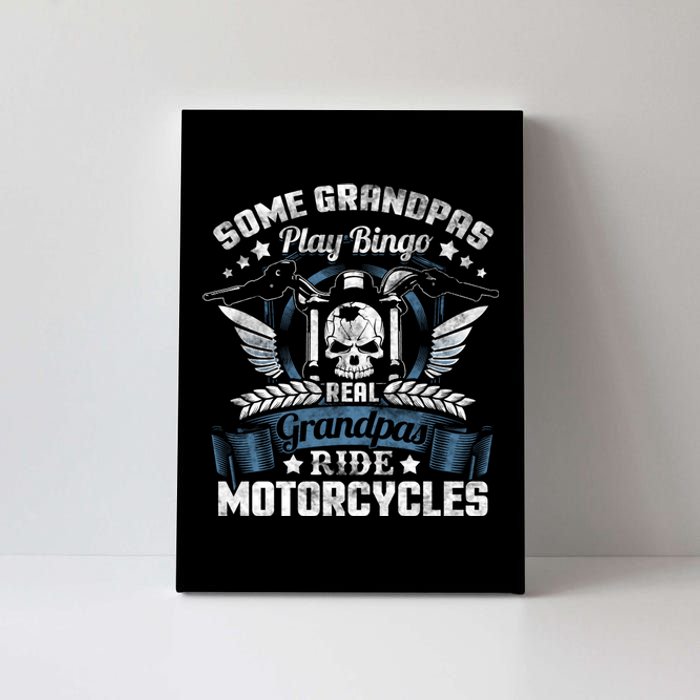 Real Grandpa Motorcycle Biker Gift Canvas