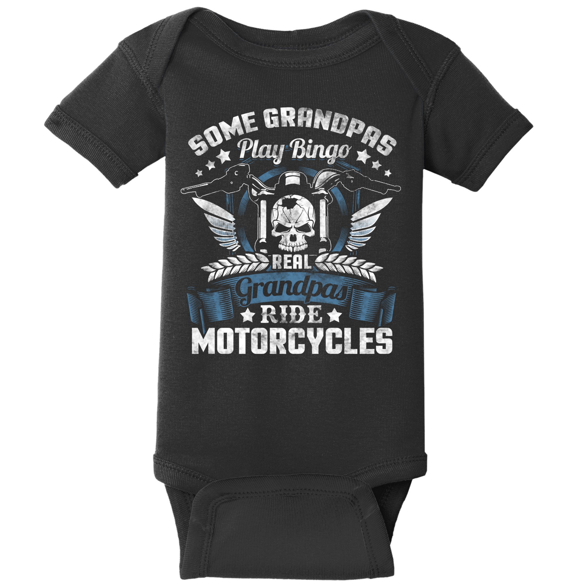 Real Grandpa Motorcycle Biker Gift Baby Bodysuit