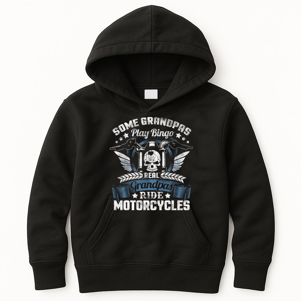 Real Grandpa Motorcycle Biker Gift Kids Hoodie