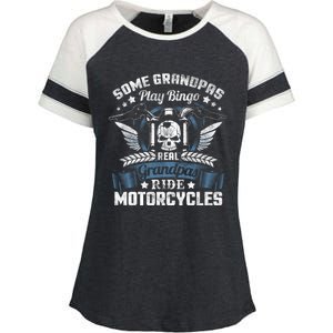 Real Grandpa Motorcycle Biker Gift Enza Ladies Jersey Colorblock Tee