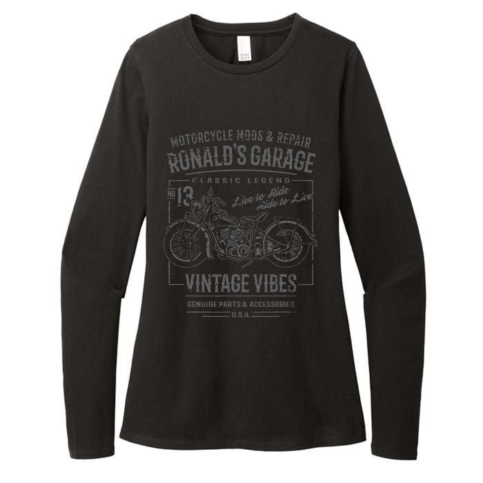 RonaldS Garage Motorcycle Design For The Name Ronald Womens CVC Long Sleeve Shirt