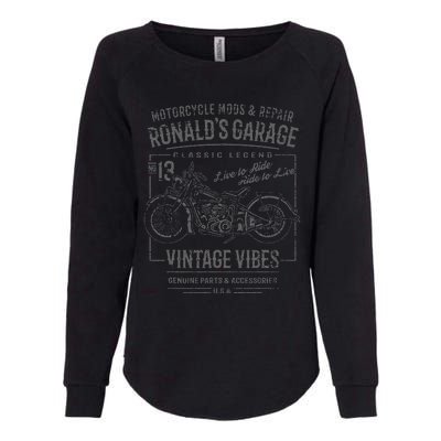 RonaldS Garage Motorcycle Design For The Name Ronald Womens California Wash Sweatshirt