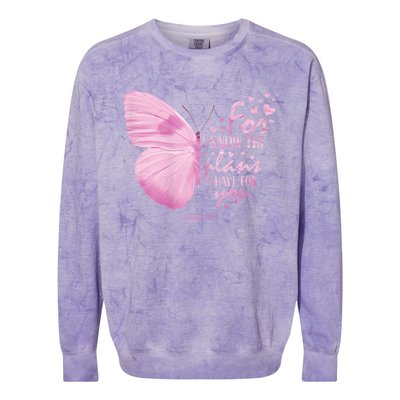 Religious Gifts Mom Women Christian Bible Verse Butterfly Colorblast Crewneck Sweatshirt