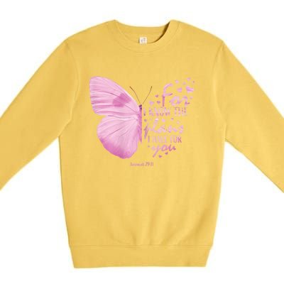 Religious Gifts Mom Women Christian Bible Verse Butterfly Premium Crewneck Sweatshirt