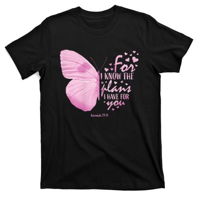 Religious Gifts Mom Women Christian Bible Verse Butterfly T-Shirt