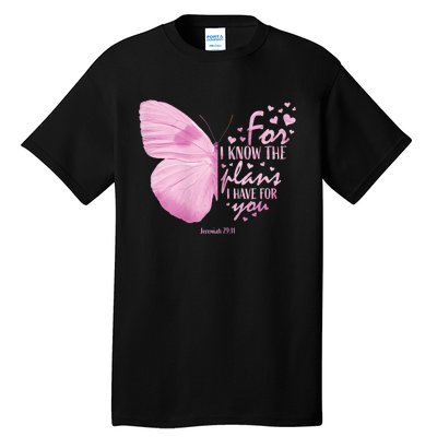 Religious Gifts Mom Women Christian Bible Verse Butterfly Tall T-Shirt