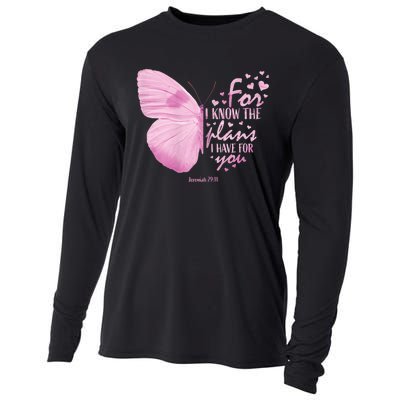 Religious Gifts Mom Women Christian Bible Verse Butterfly Cooling Performance Long Sleeve Crew