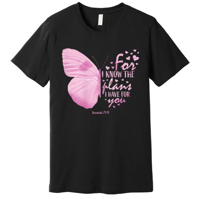 Religious Gifts Mom Women Christian Bible Verse Butterfly Premium T-Shirt