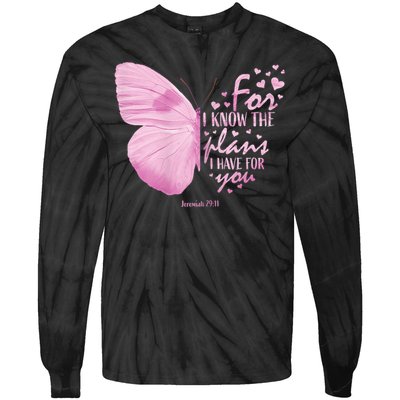 Religious Gifts Mom Women Christian Bible Verse Butterfly Tie-Dye Long Sleeve Shirt