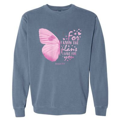 Religious Gifts Mom Women Christian Bible Verse Butterfly Garment-Dyed Sweatshirt