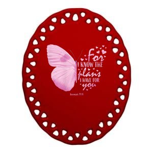 Religious Gifts Mom Women Christian Bible Verse Butterfly Ceramic Oval Ornament