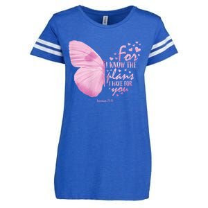 Religious Gifts Mom Women Christian Bible Verse Butterfly Enza Ladies Jersey Football T-Shirt