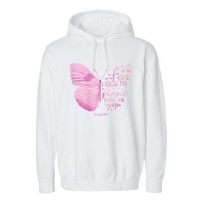 Religious Gifts Mom Women Christian Bible Verse Butterfly Garment-Dyed Fleece Hoodie