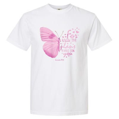 Religious Gifts Mom Women Christian Bible Verse Butterfly Garment-Dyed Heavyweight T-Shirt