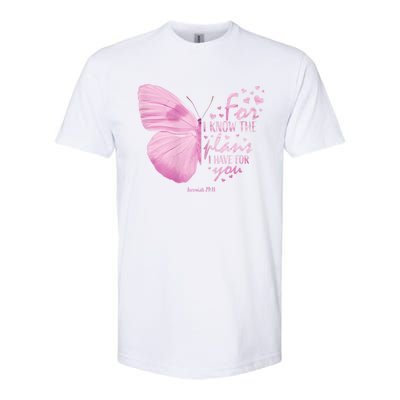 Religious Gifts Mom Women Christian Bible Verse Butterfly Softstyle CVC T-Shirt