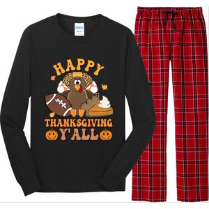 Retro Groovy Meet Me At The Pumpkin Patch Fall Thanksgiving Gift Long Sleeve Pajama Set