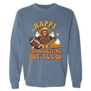 Retro Groovy Meet Me At The Pumpkin Patch Fall Thanksgiving Gift Garment-Dyed Sweatshirt