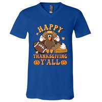 Retro Groovy Meet Me At The Pumpkin Patch Fall Thanksgiving Gift V-Neck T-Shirt